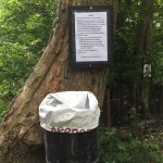 Greatpark wood - Notice and bins located around the woodland.