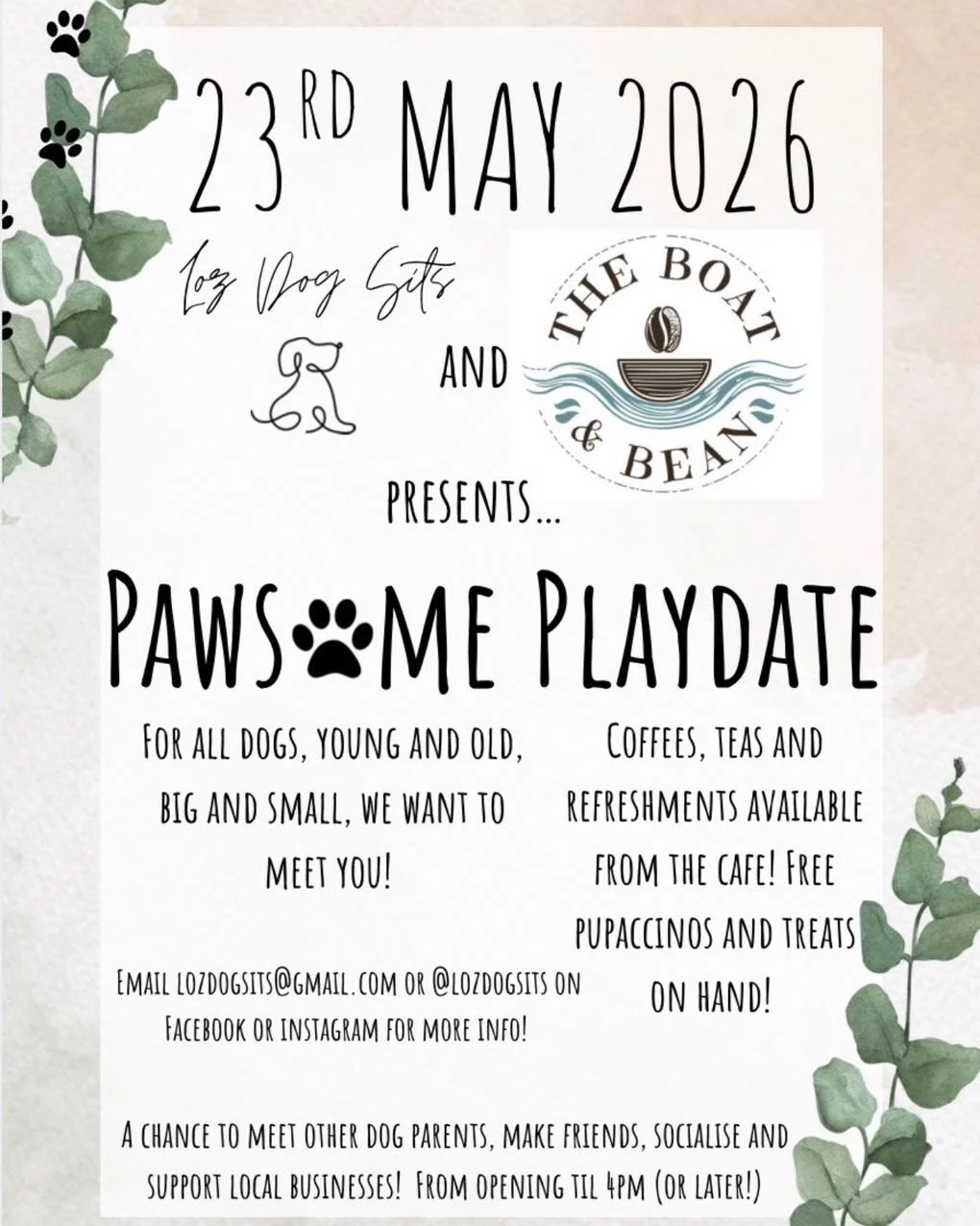 Boat and Bean Paws and Me Social