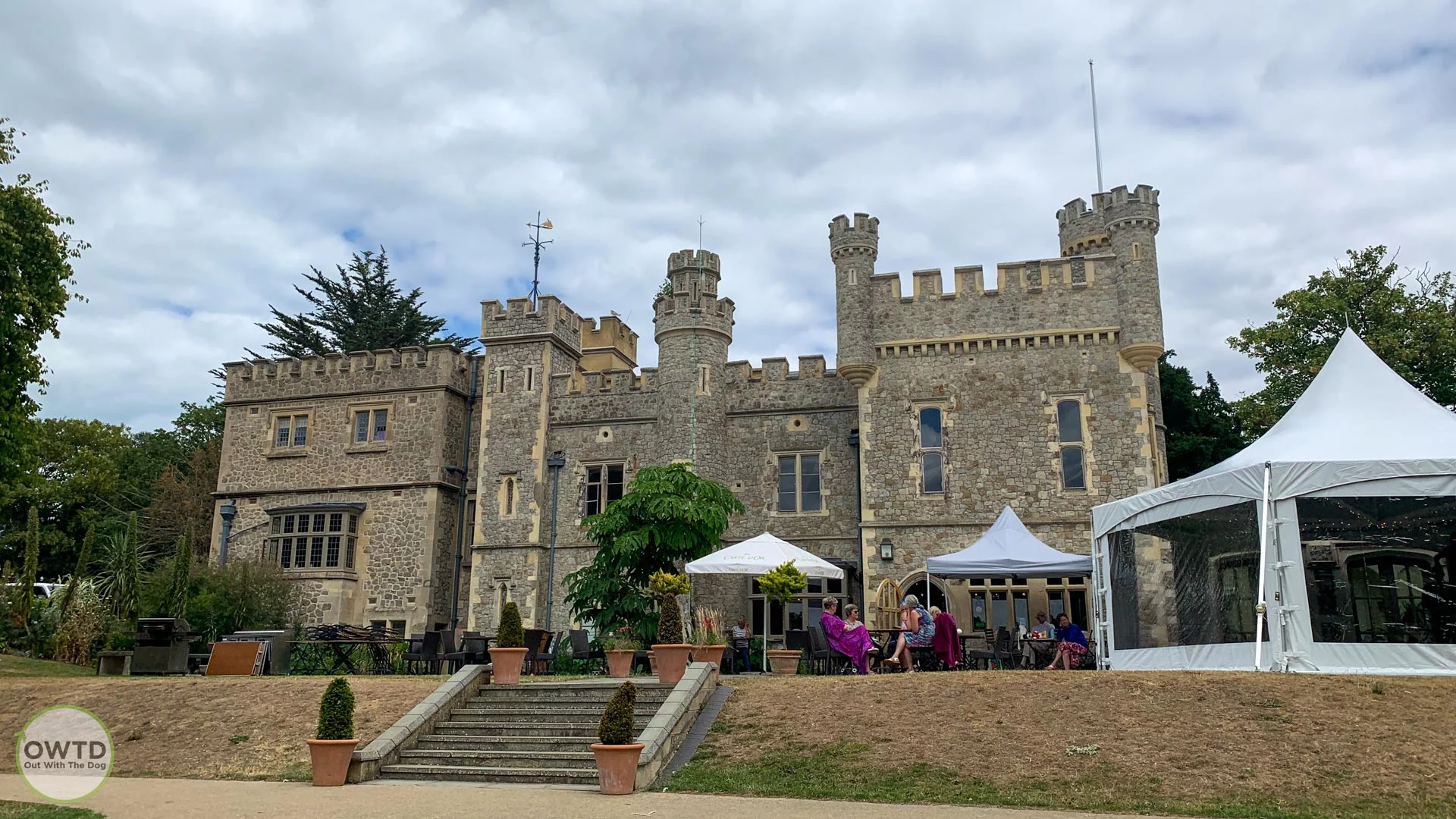 Rear view of Whitstable Castle and the cafe