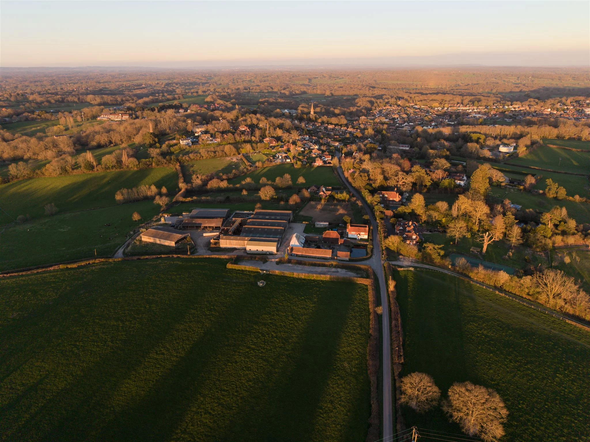 Aerial View of Silcocks Farm Near Tenterden Kent